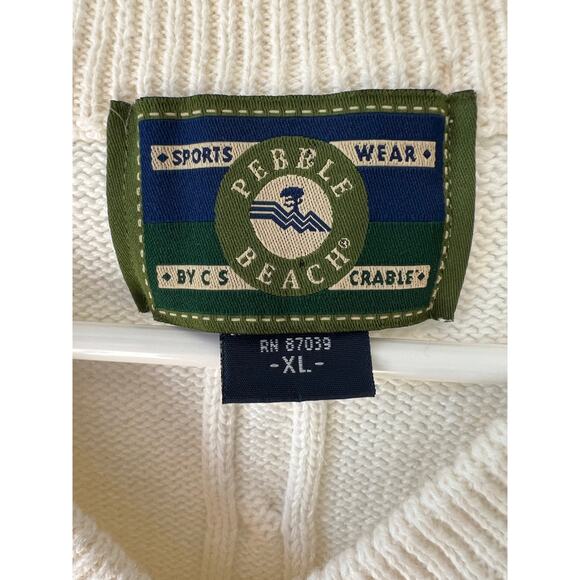 Vintage Pebble Beach golf sweater vest, cable knit, v neck XL - Picture 5 of 5